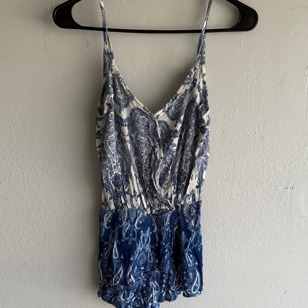 Vintage Havana Blue and White Paisley Dress